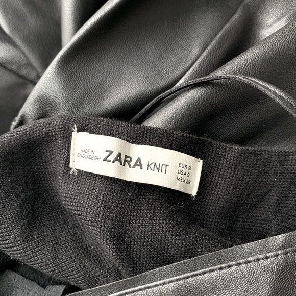 Zara Faux Leather Black Mini Dress - Picture 3 of 3